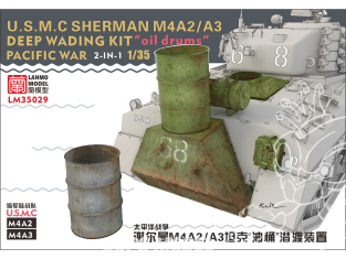 Lanmo Model maquette militaire LM35029 Dispositif eaux profondes Oil Drum Sherman M4A2/A3 US Army Théâtre Pacifique WWII 1/35
