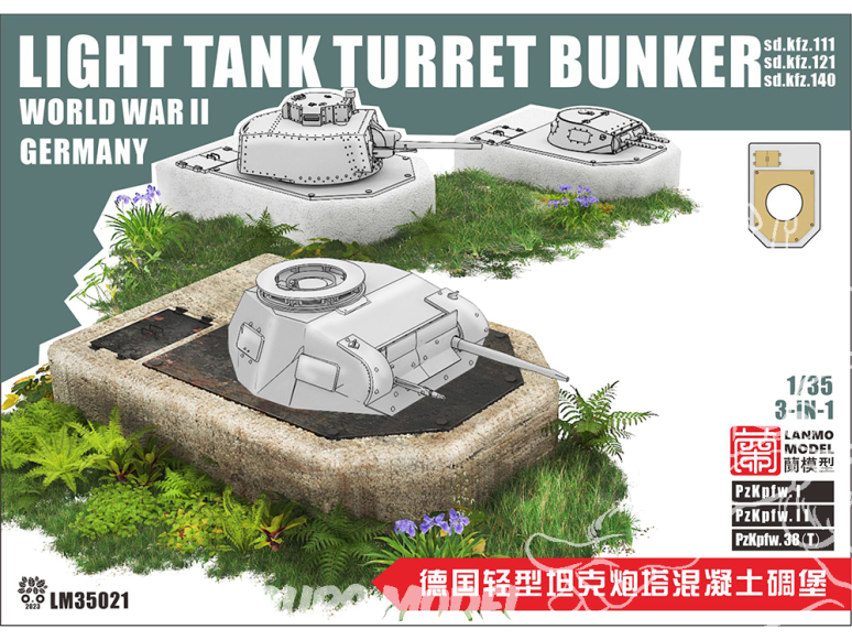 Lanmo Model maquette militaire LM35021 Bunker en béton pour tourelle char moyen allemand de la Seconde Guerre mondiale 1/35