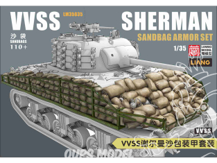 Lanmo Model maquette militaire LM35035 Kit de blindage en sacs de sable VVSS Sherman WWII 1/35