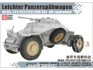 Lanmo Model maquette militaire LM35025 Pneus tout-terrain pour véhicules allemands Sd.Kfz. 221/222/223/260/261 1/35