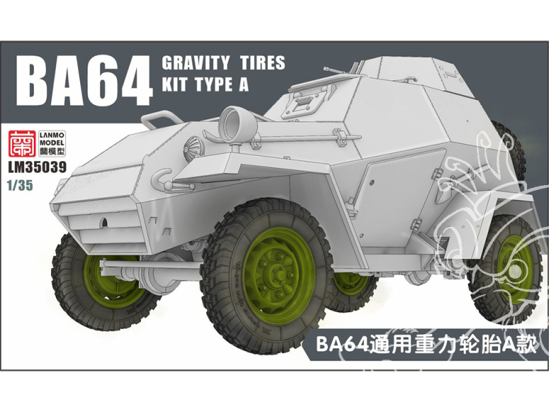 Lanmo Model maquette militaire LM35039 Roue à gravité du véhicule blindé BTR-64 ​​A 1/35
