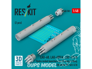 ResKit kit RS48-0583 Lance-roquettes Hydra LAU-68 LAU-68D/A LAU-131/A US Army US Navy, armée de l'air ukrainienne lot de 2 1/48