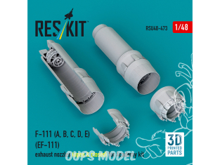 ResKit kit d'amelioration avion RSU48-0473 Tuyères d'échappement F-111A B C D E EF-111 ouvertes et fermées kit Academy 1/48