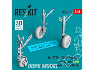 ResKit avion RSU48-0373 Trains d'atterrissage version tardive roues écrasées pour Sukhoi Su-27/Su-27UB Flanker kit GWH 1/48