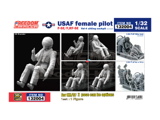 Freedom maquette avion 132004 Pilote femme Américaine assise pour F-5E/N/F RF-5E Vol.3 1/32