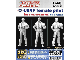 Freedom maquette avion 148005 Pilote femme USAF debout Vol.3 pour F-5E/N/F RF-5E 1/48