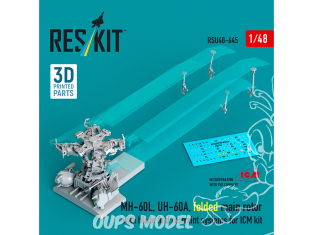 ResKit amelioration RSU48-0645 MH-60L UH-60A rotor principal replié avec systèmes de retenue des pales repliées kit ICM 1/48