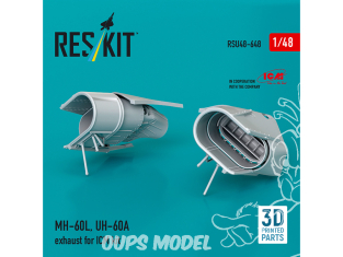 ResKit amelioration RSU48-0648 Échappement pour MH-60L/UH-60A kit ICM Impression 3D 1/48