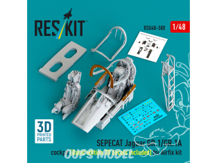 ResKit amelioration RSU48-0580 SEPECAT Jaguar GR.1/GR.1A cockpit édition base decalques 3D kit Airfix 1/48