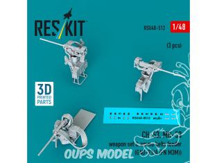 ResKit amelioration RSU48-0512 Kit d'armement système d'alimentation bandes munitions pour GAU-21/A FN M3M CH-53, MH-53 3p 1/48