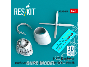 ResKit amelioration RSU48-0440 Hélice, moteur P&W R-2800 et capot moteur de P-47C Thunderbolt kit Dora Wings 1/48