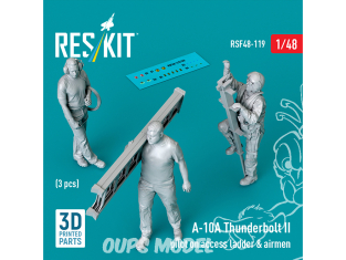 ResKit amelioration RSf48-0119 A-10A Thunderbolt II : pilote sur échelle et aviateurs 3 pièces Impression 3D 1/48