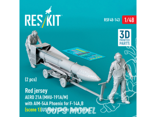ResKit amelioration RSf48-0143 Red jersey 2p AERO 21A MHU-191A/M 1pcs avec AIM-54A Phoenix 1pcs pour F-14A,B scene 1 1/48