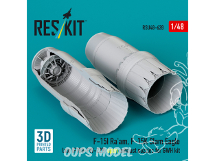ResKit RSU48-0628 Tuyères éjection ouvertes F-15I Ra'am F-15K Slam Eagle version tardive mot F100-PW-229 kit GWH 1/48