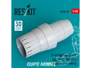 ResKit RSU48-0657 Tuyères d'échappement ouvertes pour F-16 Fighting Falcon / Sufa (F100-PW-229) kit GWH 1/48