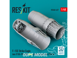 ResKit RSU48-0627 Tuyères d'échappement ouvertes pour F-15E Strike Eagle (version tardive, F100-PW-229) pour GWH 1/48