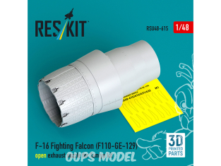 ResKit kit d'amelioration avion RSU48-0615 Tuyère d'échappement ouverte du F-16 Fighting Falcon (F110-GE-129) Kit Tamiya 1/48