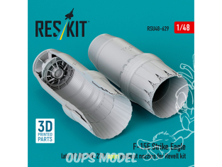 ResKit amelioration avion RSU48-0629 Tuyères échappement ouvertes F-15E Strike Eagle Late moteurs F100-PW-229 Kit Revell 1/48