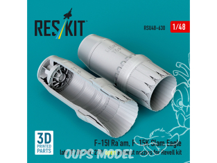 ResKit RSU48-0630 Tuyères d'échappement ouvertes F-15I Ra'am et F-15K Slam Eagle late moteurs F100-PW-229 Kit Revell 1/48
