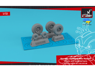 Armory Models kit d'amélioration avion AW72424 Roues H.S. Harrier GR.7 / GR.9 / AV-8B avec pneus affaissés 1/72