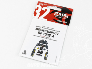 Red Fox Studio Tableaux de bord 3D avion RFQS-32010 Messerschmitt Bf 109E-4 Dragon / Hobby 2000 1/32