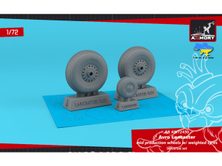 Armory Models kit d'amélioration avion AW72430 Roues Avro Lancaster mid avec pneus affaissés 1/72