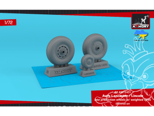 Armory Models kit d'amélioration avion AW72431 Roues Avro Lancaster / Lincoln late avec pneus affaissés 1/72
