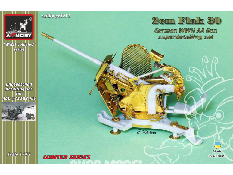 Armory Models kit d'amélioration militaire PE7211 Flak 30 1/72