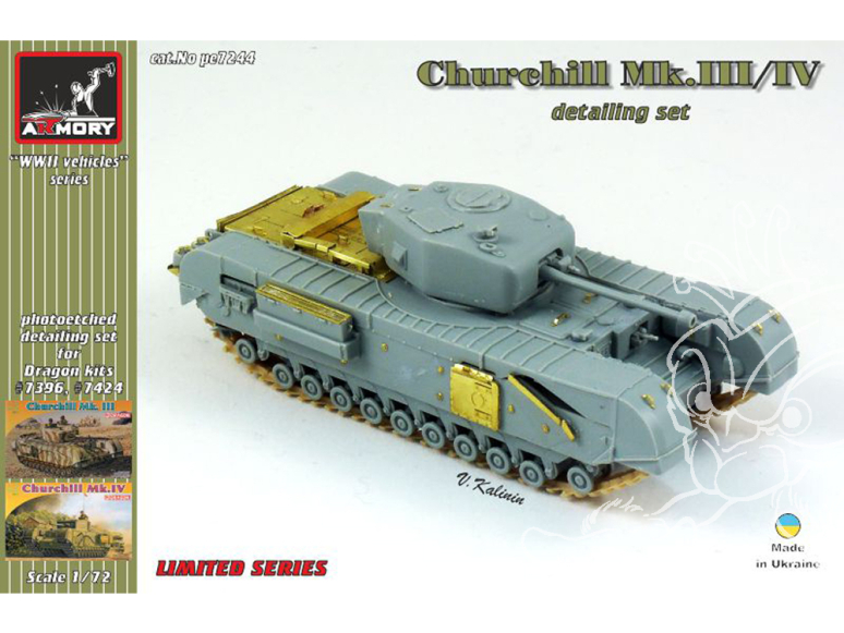 Armory Models kit d'amélioration militaire PE7244 Set détails Churchill Mk.III/IV 1/72