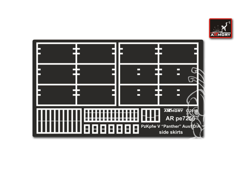 Armory Models kit d'amélioration militaire PE7256 Pz.Kpfw.V Ausf.D/A Panther Jupes / Side skirts 1/72