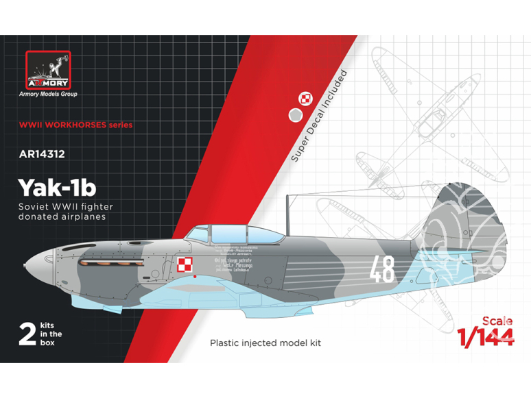 Armory Models maquette avion AR14312 Yakovlev Yak-1B Soviétique WWII 1/144