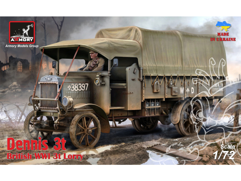 Armory Models maquette militaire 72101 Dennis 3t Lorry WWI avec châssis cargo 1/72