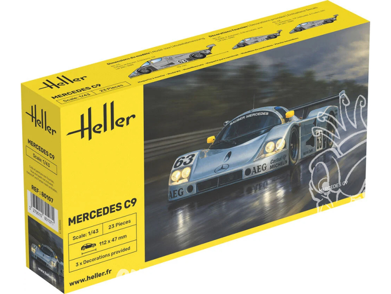 HELLER maquette voiture 80107 Mercedes C9 1/43