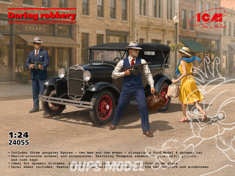 Icm maquette voiture 24055 Braquages ​​audacieux 1/24