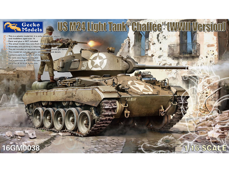 Gecko Models maquettes militaire 16GM0038 US Light Tank M-24 Chaffee version WWII 1/16