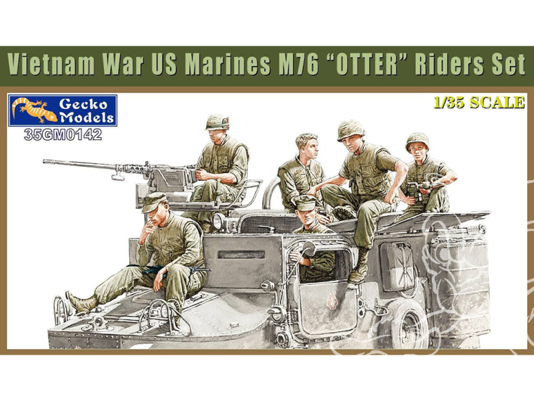 Gecko Models maquettes militaire 35GM0142 Ensemble de figurines Marines américains guerre du Vietnam à bord d’un M76 Otter 1/35