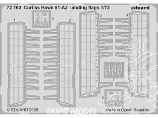 Eduard photodecoupe avion 72760 Volets d'atterrissage Curtiss Hawk 81-A2 Arma Hobby 1/72