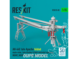 ResKit RSU35-0080 AH-64E Apache late rotor principal repliable pales systèmes retenue repliage MUMT MUMT-X kit Takom 1/35