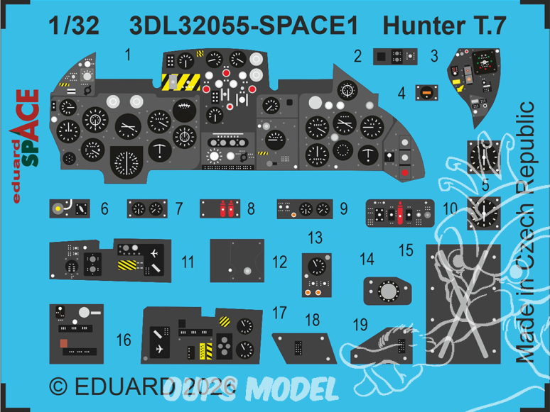 Eduard Space décalques 3D 3DL32055 Hunter T.7 Revell 1/32
