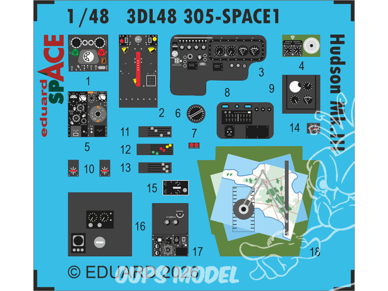 Eduard Space décalques 3D 3DL48305 Hudson Mk.III Icm 1/48