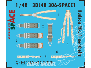 Eduard Space décalques 3D 3DL48306 Harnais Hudson Mk.III Icm 1/48