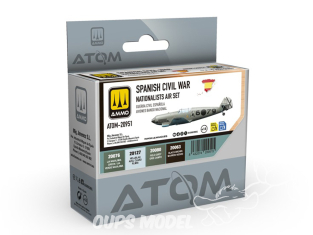 MIG peinture Atom 20951 Set avions Guerre civile espagnol - Nationalistes 4 x 20ml