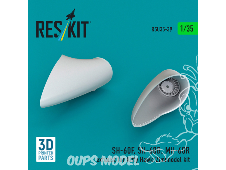 ResKit RSU35-0039 Échappement des SH-60F, SH-60B, MH-60R kit Kitty Hawk Zimimodel Impression 3D 1/35