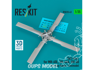 ResKit RSU35-0063 Rotor anticouple pour MH-60L, UH-60A, HH-60 kit Kitty Hawk Zimimodel Impression 3D 1/35