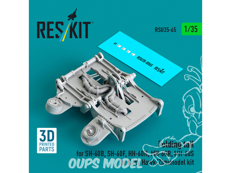 ResKit RSU35-0065 Empennage repliable pour SH-60B, SH-60F, HH-60H, MH-60R, MH-60S kit Kitty Hawk Zimimodel Impression 3D 1/35