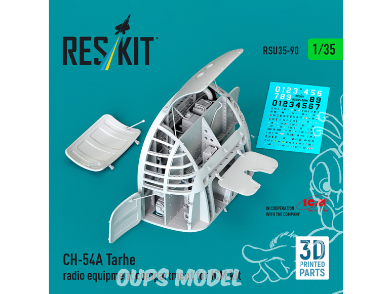 ResKit RSU35-0090 Compartiment des équipements radio du CH-54A Tarhe kit ICM imprimé en 3D 1/35