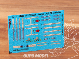 Eduard Space décalques 3D 3DL32057 Hunter T.7 / T.7A Harnais Revell 1/32
