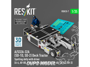 ResKit kit RSK35-0007 Tracteur de pont A/S32A-32A (SD-1D, SD-2) avec chariot de manœuvre et conducteur 1/35