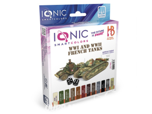 MIG peinture IONIC 1212 Set chars Français WWI & WWII 12 x 20ml