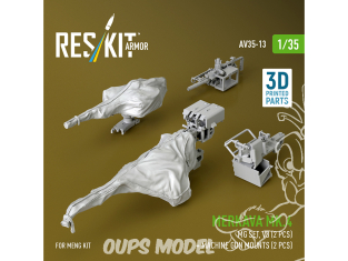 ResKit AV35-0013 Ensemble de mitrailleuses pour Merkava Mk.4, V.3 (2 unités) supports de mitrailleuse (2 unités) kit Meng 1/35